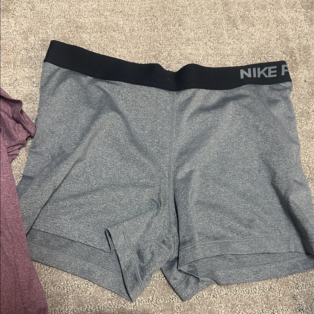 Nike Women's Athletic Shorts in Gray and Black